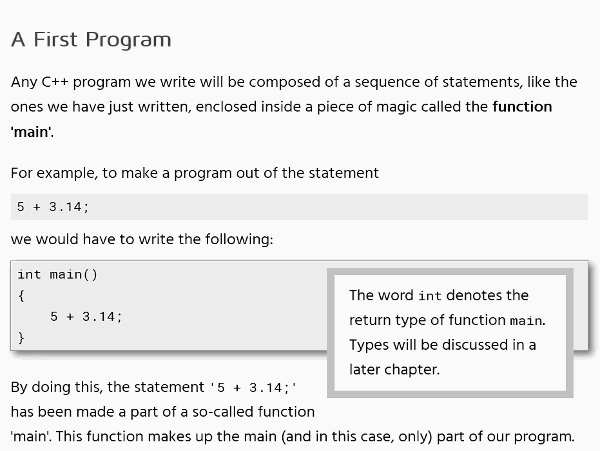 Book-style programming tutorial